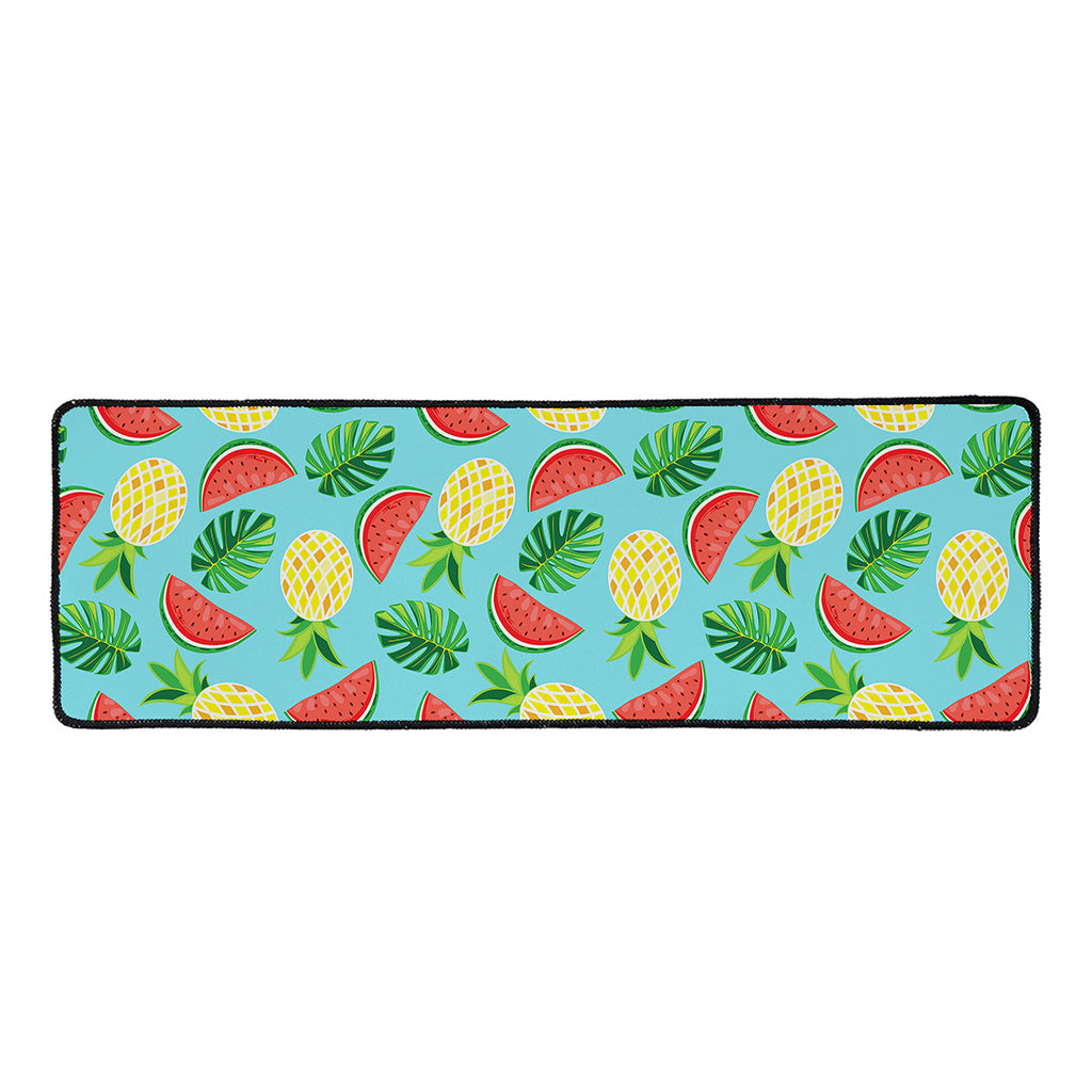 Tropical Watermelon And Pineapple Print Long Kitchen Mat