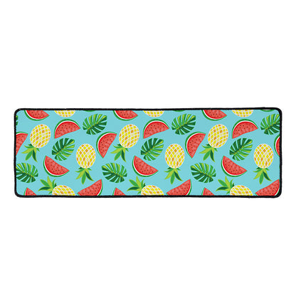 Tropical Watermelon And Pineapple Print Long Kitchen Mat