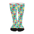 Tropical Watermelon And Pineapple Print Long Socks