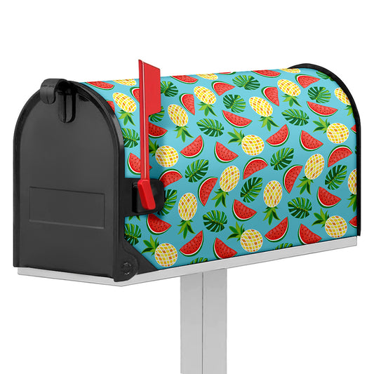 Tropical Watermelon And Pineapple Print Mailbox Cover