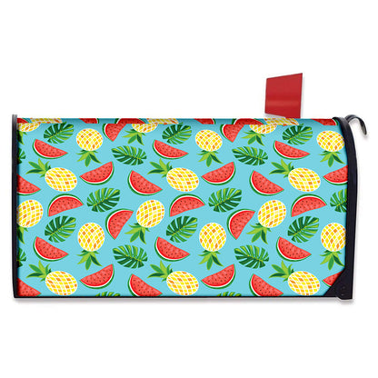 Tropical Watermelon And Pineapple Print Mailbox Cover