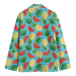 Tropical Watermelon And Pineapple Print Men's Blazer