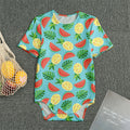 Tropical Watermelon And Pineapple Print Men's Bodysuit