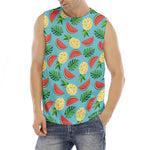 Tropical Watermelon And Pineapple Print Men's Fitness Tank Top
