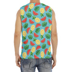 Tropical Watermelon And Pineapple Print Men's Fitness Tank Top