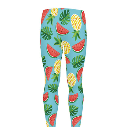 Tropical Watermelon And Pineapple Print Men's leggings