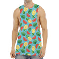 Tropical Watermelon And Pineapple Print Men's Muscle Tank Top