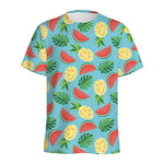 Tropical Watermelon And Pineapple Print Men's Sports T-Shirt
