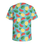 Tropical Watermelon And Pineapple Print Men's Sports T-Shirt