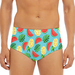 Tropical Watermelon And Pineapple Print Men's Triangle Swim Briefs