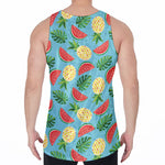 Tropical Watermelon And Pineapple Print Men's Velvet Tank Top