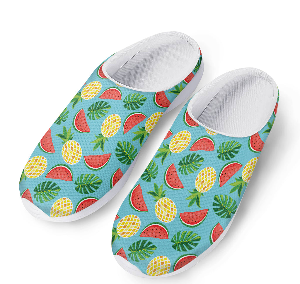 Tropical Watermelon And Pineapple Print Mesh Casual Shoes