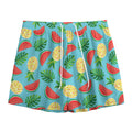 Tropical Watermelon And Pineapple Print Mesh Shorts