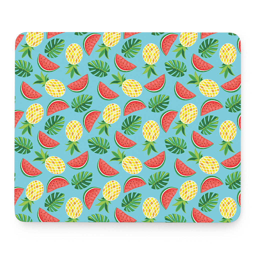 Tropical Watermelon And Pineapple Print Mouse Pad