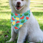 Tropical Watermelon And Pineapple Print Over The Collar Dog Bandana