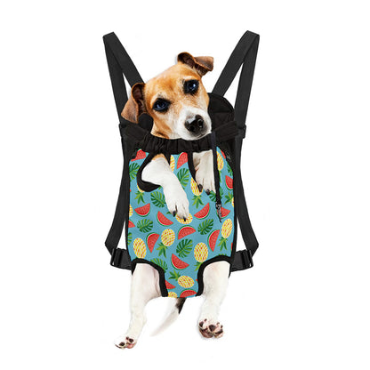 Tropical Watermelon And Pineapple Print Pet Carrier Backpack