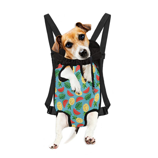 Tropical Watermelon And Pineapple Print Pet Carrier Backpack