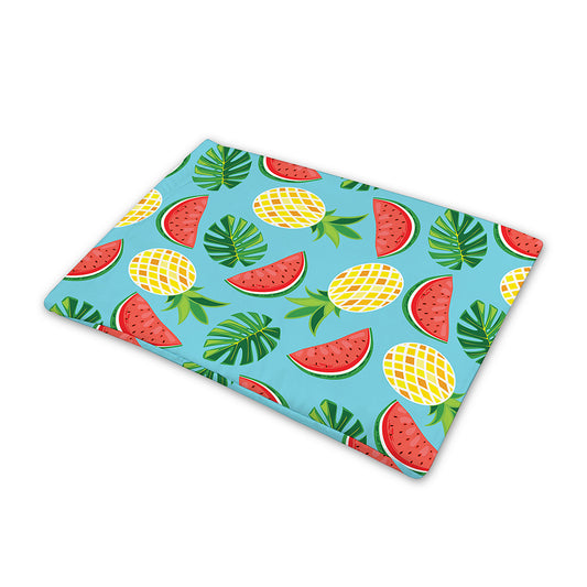 Tropical Watermelon And Pineapple Print Pet Cooling Mat Cover