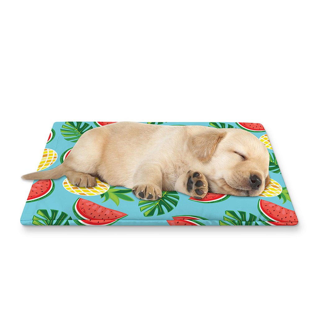 Tropical Watermelon And Pineapple Print Pet Cooling Mat Cover