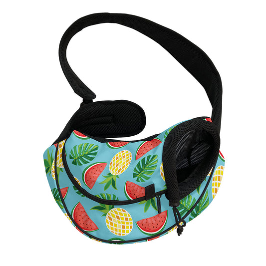 Tropical Watermelon And Pineapple Print Pet Sling Carrier