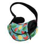 Tropical Watermelon And Pineapple Print Pet Sling Carrier