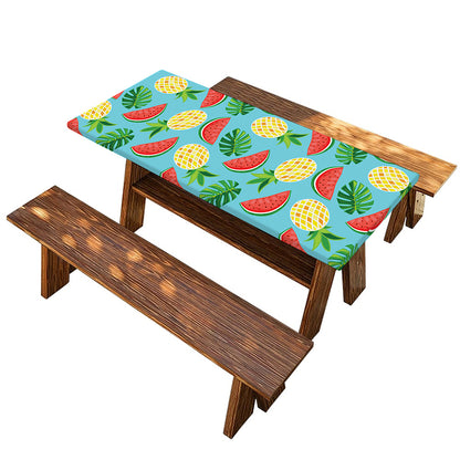 Tropical Watermelon And Pineapple Print Picnic Table Cover