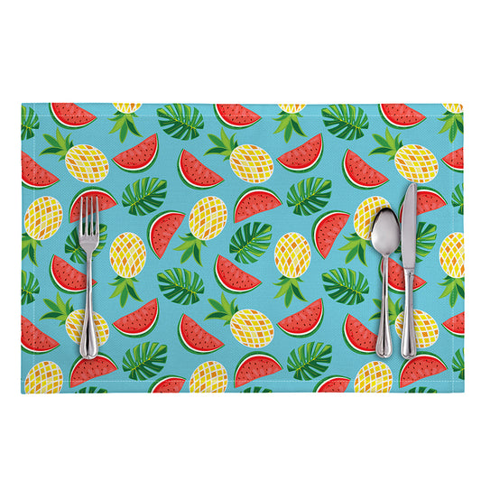Tropical Watermelon And Pineapple Print Placemat