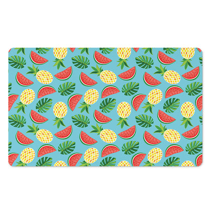 Tropical Watermelon And Pineapple Print Polyester Doormat