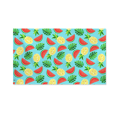 Tropical Watermelon And Pineapple Print Polyester Flag