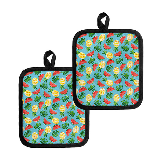 Tropical Watermelon And Pineapple Print Pot Holders