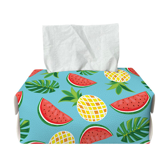 Tropical Watermelon And Pineapple Print Rectangle Tissue Box Cover