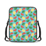 Tropical Watermelon And Pineapple Print Rectangular Crossbody Bag