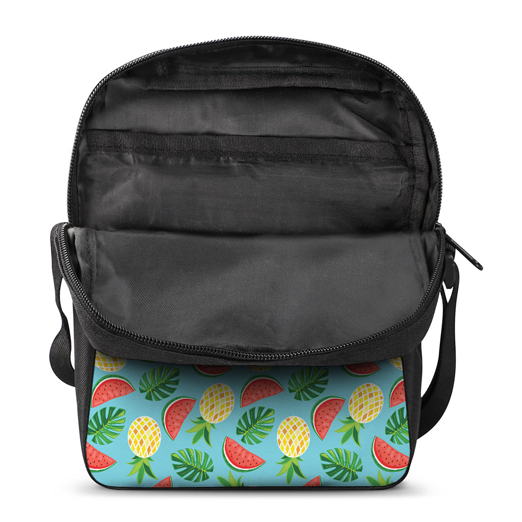 Tropical Watermelon And Pineapple Print Rectangular Crossbody Bag