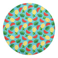 Tropical Watermelon And Pineapple Print Round Blanket