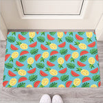 Tropical Watermelon And Pineapple Print Rubber Doormat