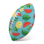 Tropical Watermelon And Pineapple Print Rugby Ball
