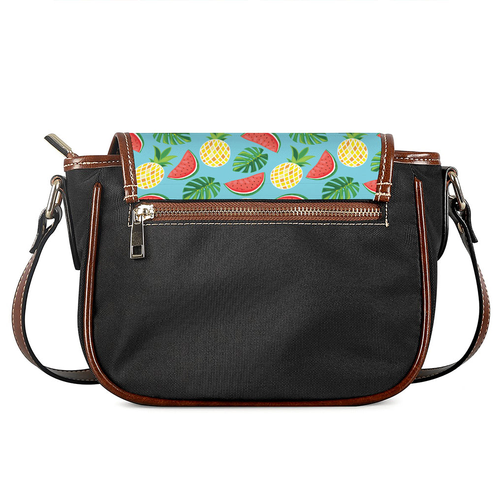 Tropical Watermelon And Pineapple Print Saddle Bag