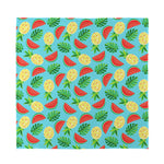 Tropical Watermelon And Pineapple Print Silk Bandana