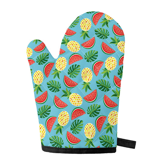 Tropical Watermelon And Pineapple Print Single Oven Mitt