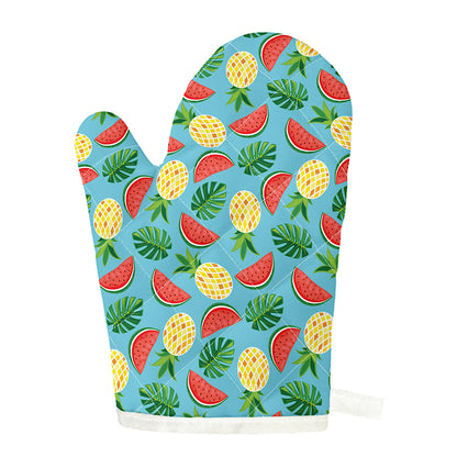 Tropical Watermelon And Pineapple Print Single Oven Mitt