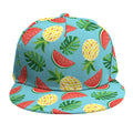 Tropical Watermelon And Pineapple Print Snapback Cap