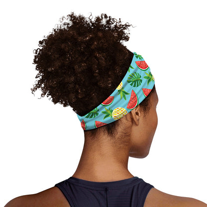 Tropical Watermelon And Pineapple Print Sports Headband