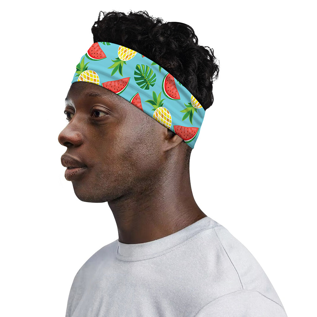 Tropical Watermelon And Pineapple Print Sports Headband