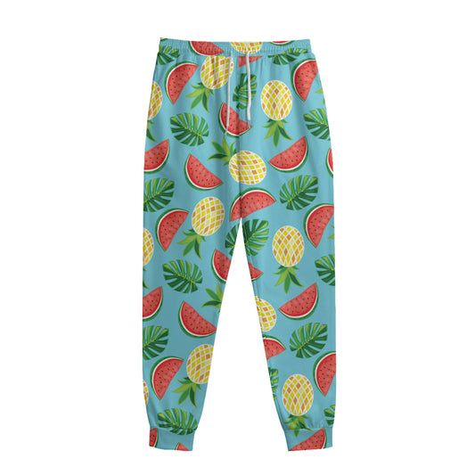 Tropical Watermelon And Pineapple Print Sweatpants
