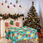 Tropical Watermelon And Pineapple Print Tablecloth