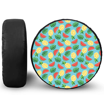 Tropical Watermelon And Pineapple Print Tire Cover
