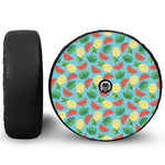 Tropical Watermelon And Pineapple Print Tire Cover With Camera Hole