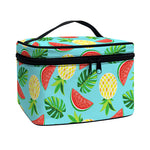 Tropical Watermelon And Pineapple Print Travel Makeup Bag