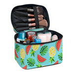 Tropical Watermelon And Pineapple Print Travel Makeup Bag