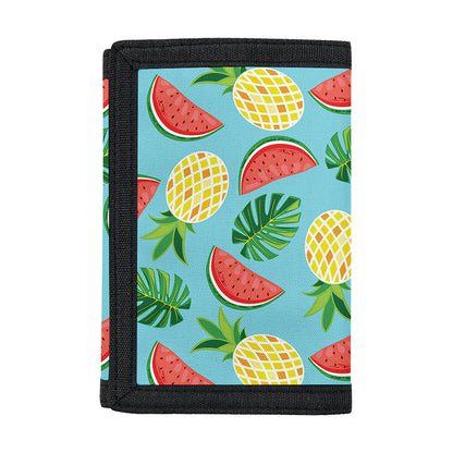 Tropical Watermelon And Pineapple Print Trifold Wallet